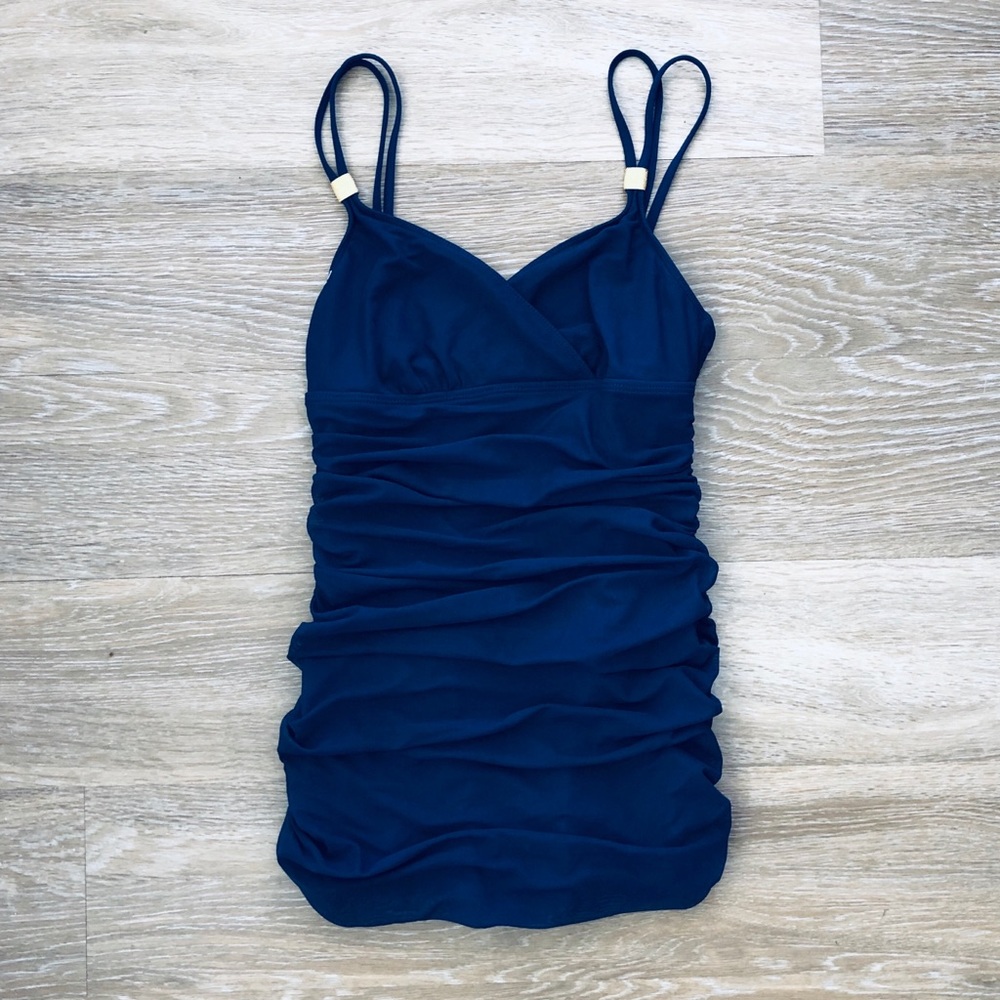 Ralph Lauren NavyBlue One-Piece Skirted Swimsuit 8